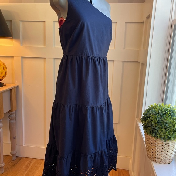 GAP One-Shoulder Black Cotton Dress Size 14P - Picture 4 of 8